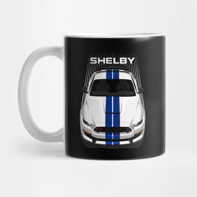 Ford Mustang Shelby GT350R 2015 - 2020 - White - Blue Stripes by V8social